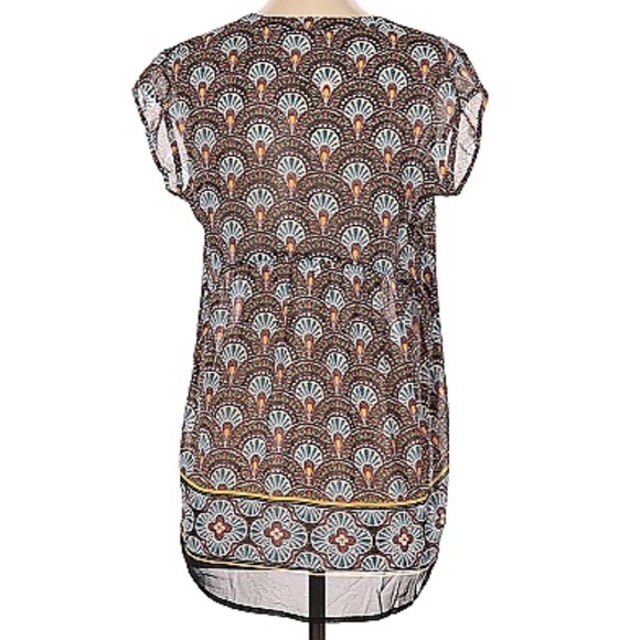 34. DR2 Boho Short Sleeve Sheer Blouse - Picture 2 of 2